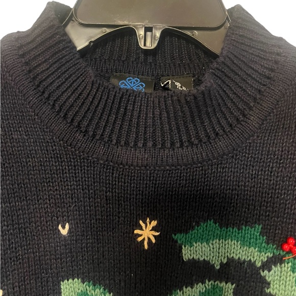 Pantger Vintage Ugly Christmas 80s Bells, Bows, & Stars Holiday Sweater size P - Picture 8 of 13